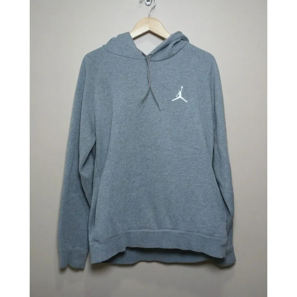 Air Jordan Gray Pullover Hoodie XL Men's Jumpman Fleece Athletic Sweatshirt